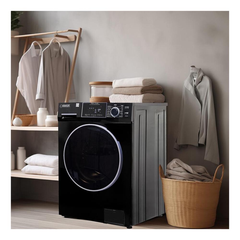 Equator EZ4800V 24 inch Front Load Electric Washer and Dryer Combo with 1.62 cu. ft. Capacity, Vented, Dual Fans, Anti-Bacterial Drum Baffle, Sanitize Cycle