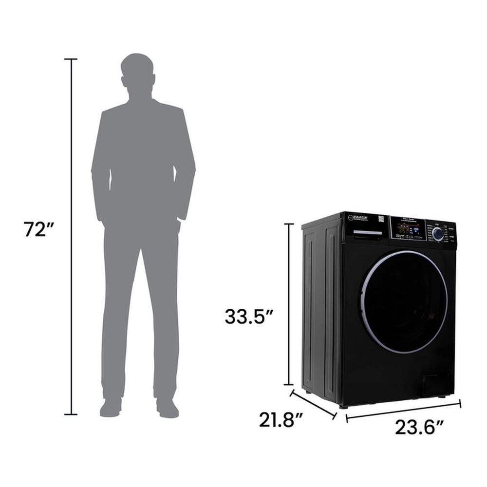 Equator EZ4800V 24 inch Front Load Electric Washer and Dryer Combo with 1.62 cu. ft. Capacity, Vented, Dual Fans, Anti-Bacterial Drum Baffle, Sanitize Cycle