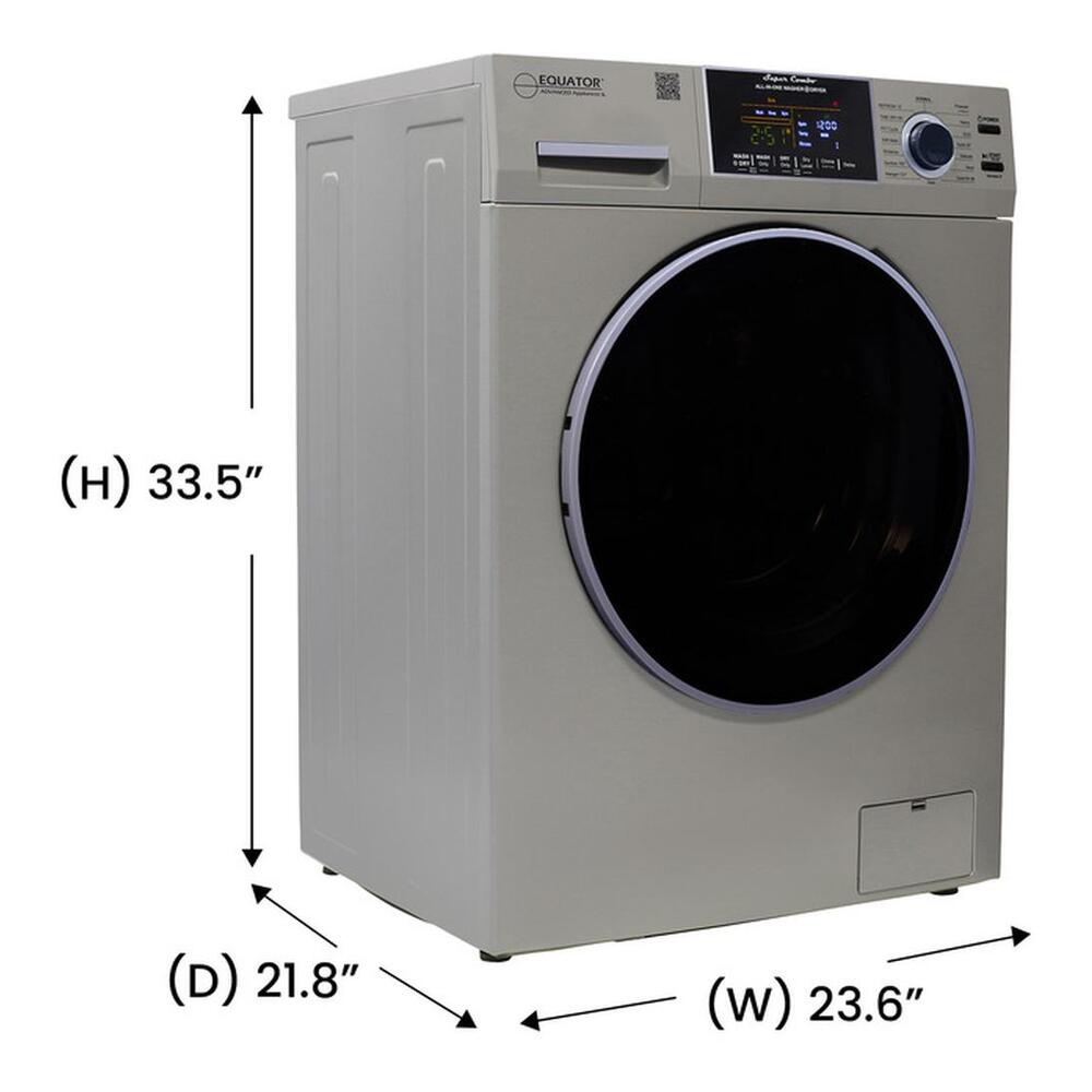 Equator EZ4800V 24 inch Front Load Electric Washer and Dryer Combo with 1.62 cu. ft. Capacity, Vented, Dual Fans, Anti-Bacterial Drum Baffle, Sanitize Cycle