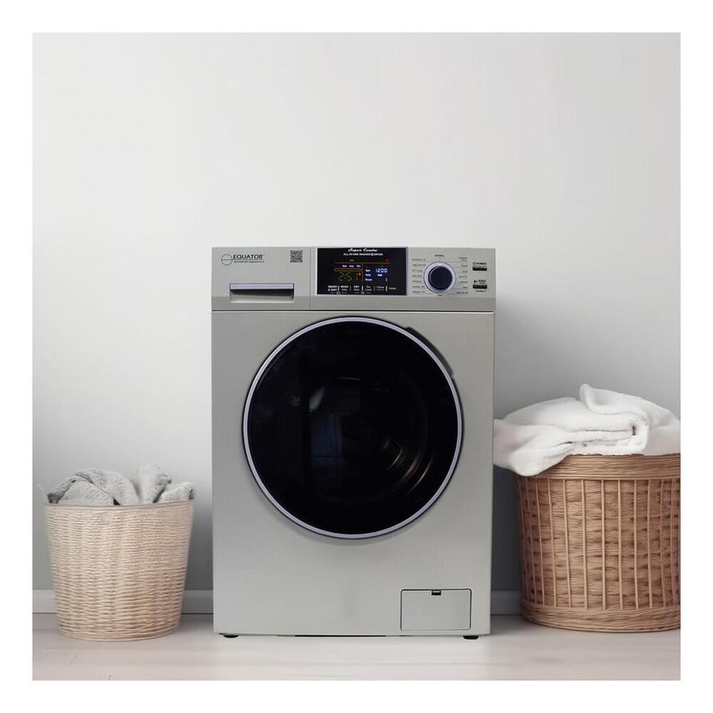 Equator EZ4800V 24 inch Front Load Electric Washer and Dryer Combo with 1.62 cu. ft. Capacity, Vented, Dual Fans, Anti-Bacterial Drum Baffle, Sanitize Cycle
