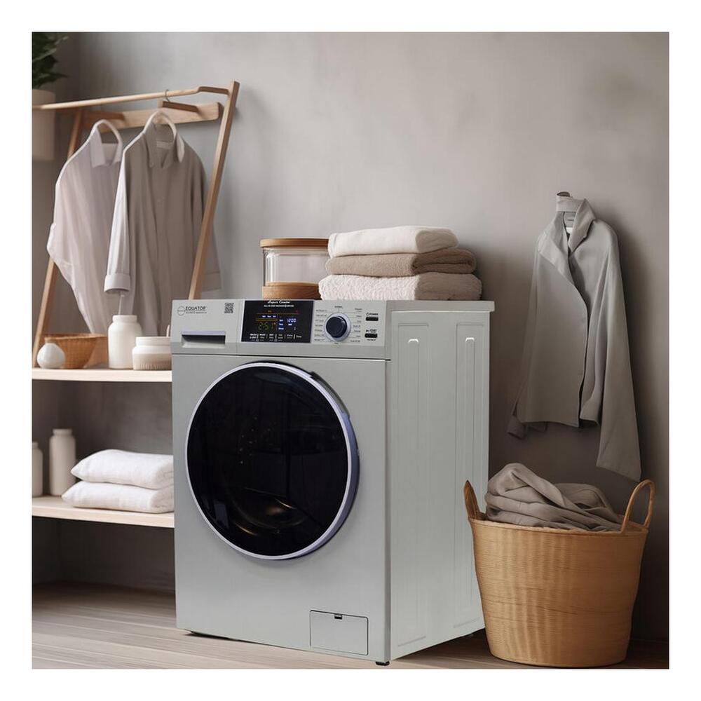 Equator EZ4800V 24 inch Front Load Electric Washer and Dryer Combo with 1.62 cu. ft. Capacity, Vented, Dual Fans, Anti-Bacterial Drum Baffle, Sanitize Cycle