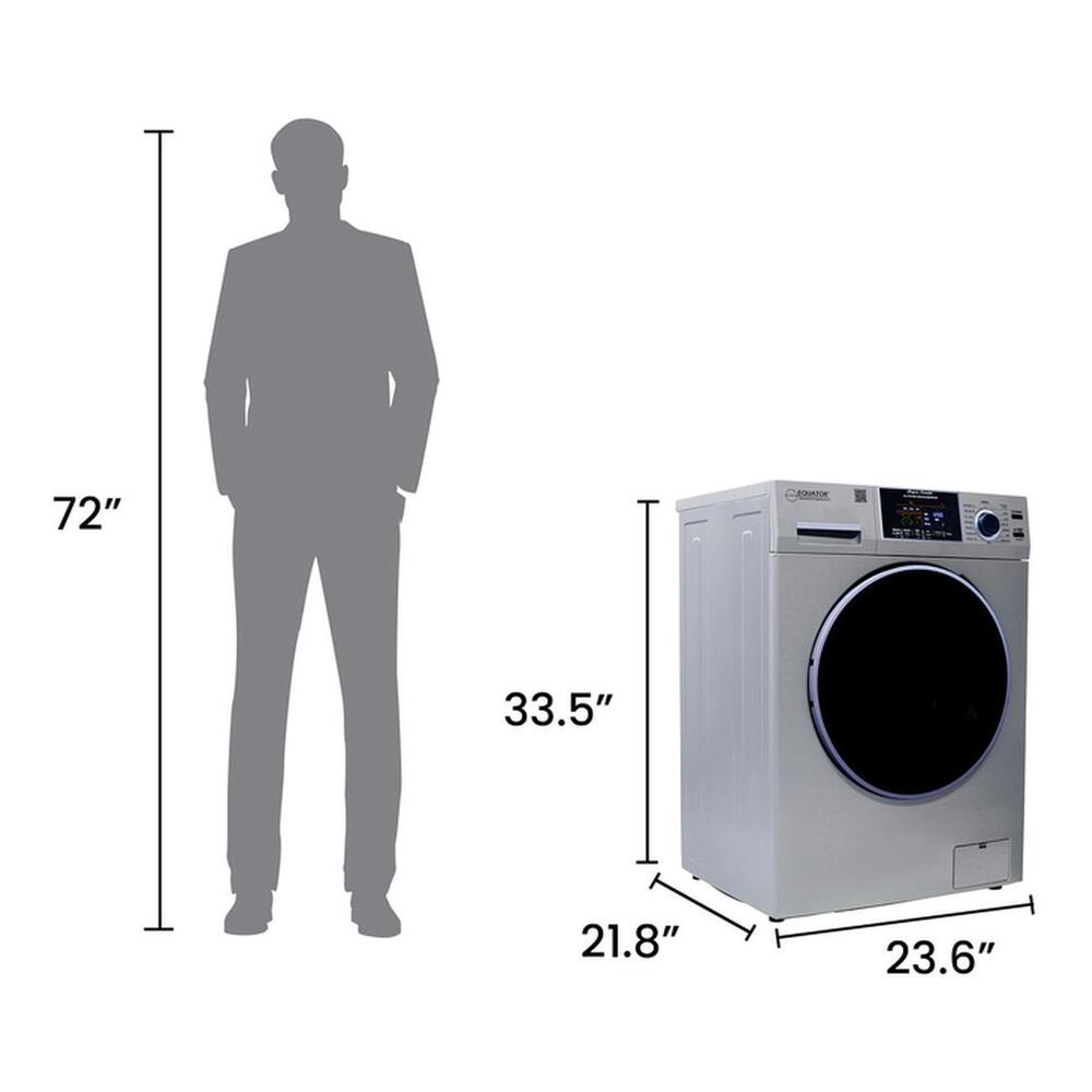 Equator EZ4800V 24 inch Front Load Electric Washer and Dryer Combo with 1.62 cu. ft. Capacity, Vented, Dual Fans, Anti-Bacterial Drum Baffle, Sanitize Cycle
