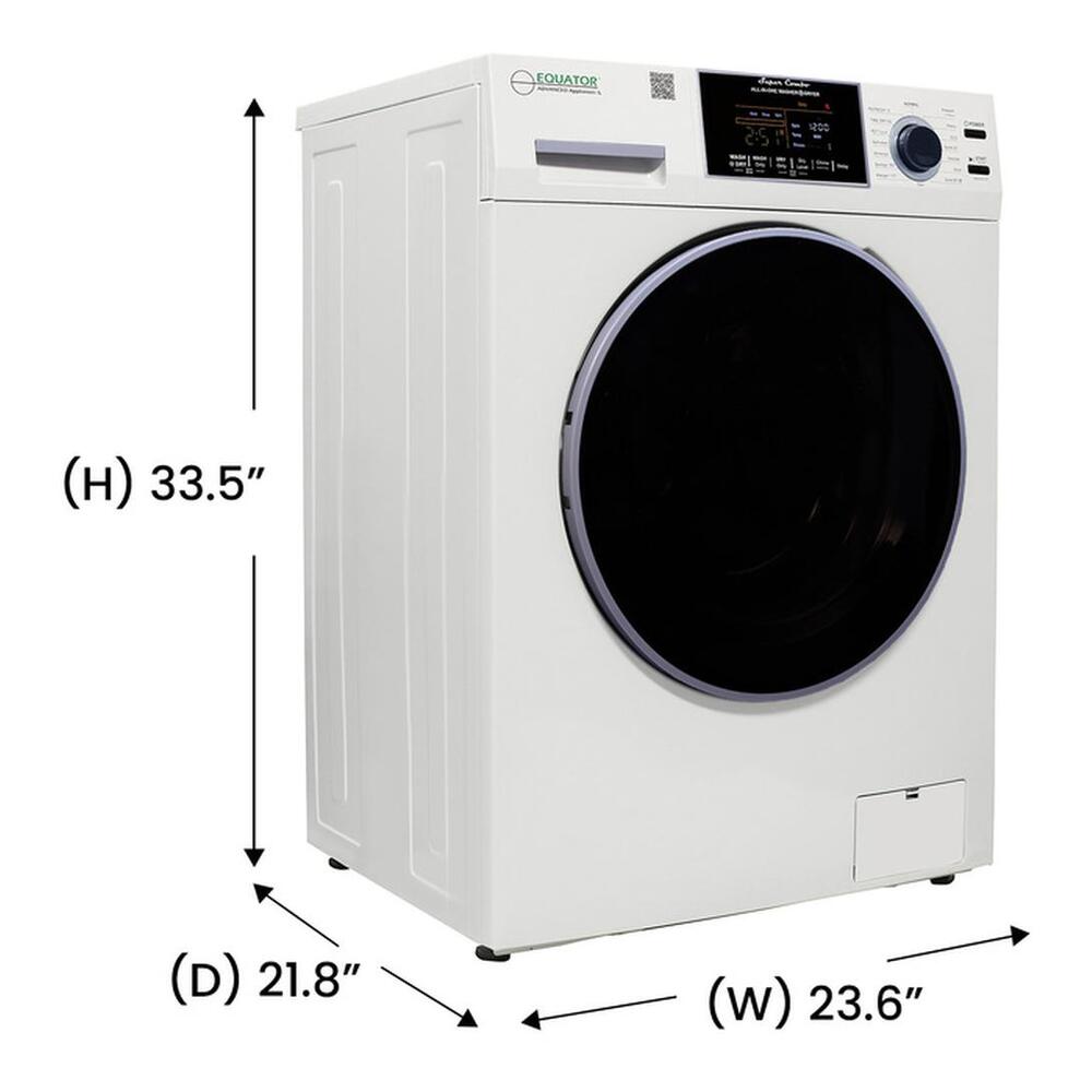Equator EZ4800V 24 inch Front Load Electric Washer and Dryer Combo with 1.62 cu. ft. Capacity, Vented, Dual Fans, Anti-Bacterial Drum Baffle, Sanitize Cycle
