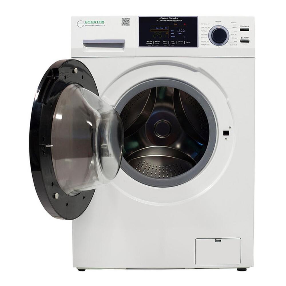 Equator EZ4800V 24 inch Front Load Electric Washer and Dryer Combo with 1.62 cu. ft. Capacity, Vented, Dual Fans, Anti-Bacterial Drum Baffle, Sanitize Cycle