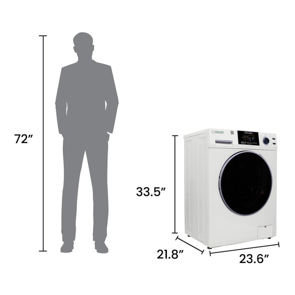 Equator EZ4800V 24 inch Front Load Electric Washer and Dryer Combo with 1.62 cu. ft. Capacity, Vented, Dual Fans, Anti-Bacterial Drum Baffle, Sanitize Cycle