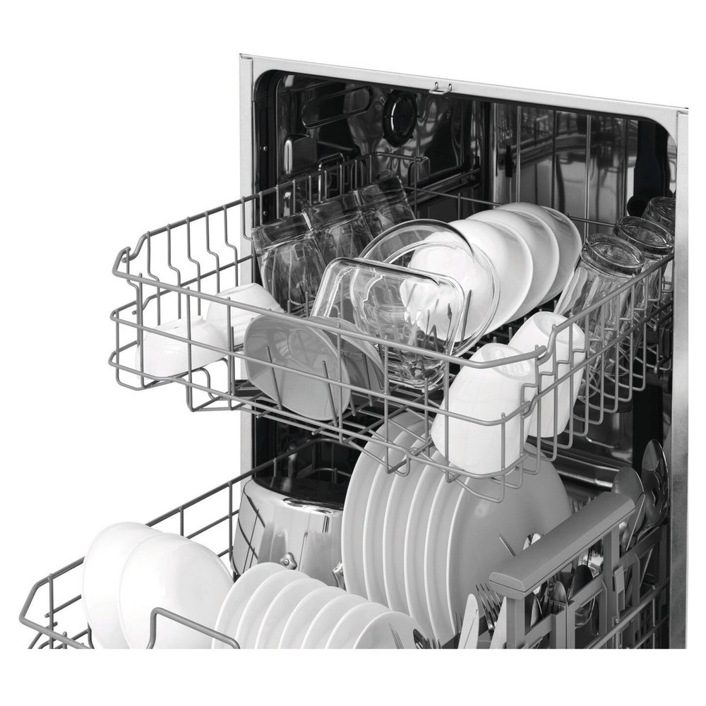 Frigidaire-FDSP4401AS-right angle rack view with utensils