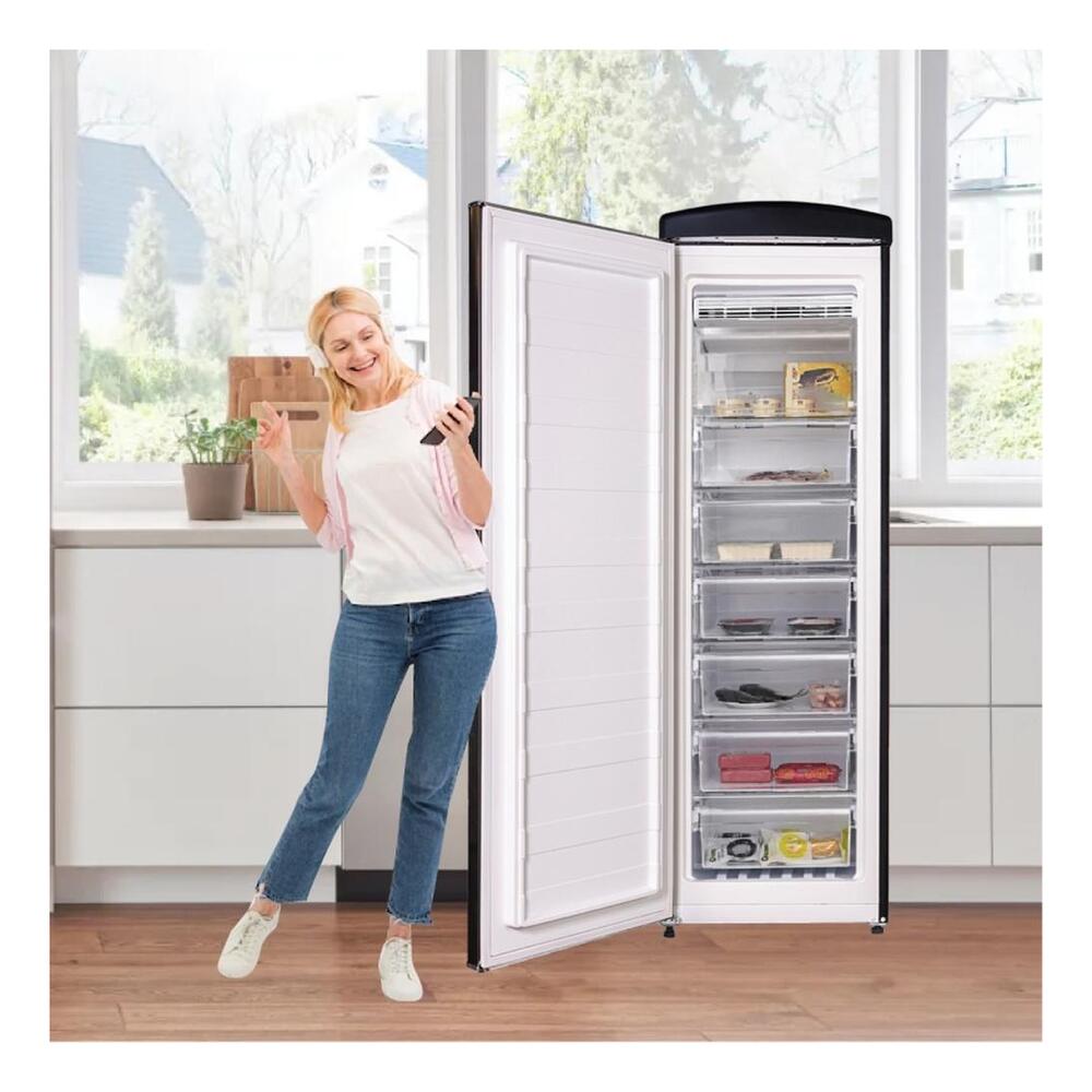 Equator FF830 Conserv Compact 24 inch Freestanding Classic Retro Upright Freezer with 8.3 cu. ft. Capacity, Adjustable Feet, Electronic Temperature Control, Rust Proof Handle