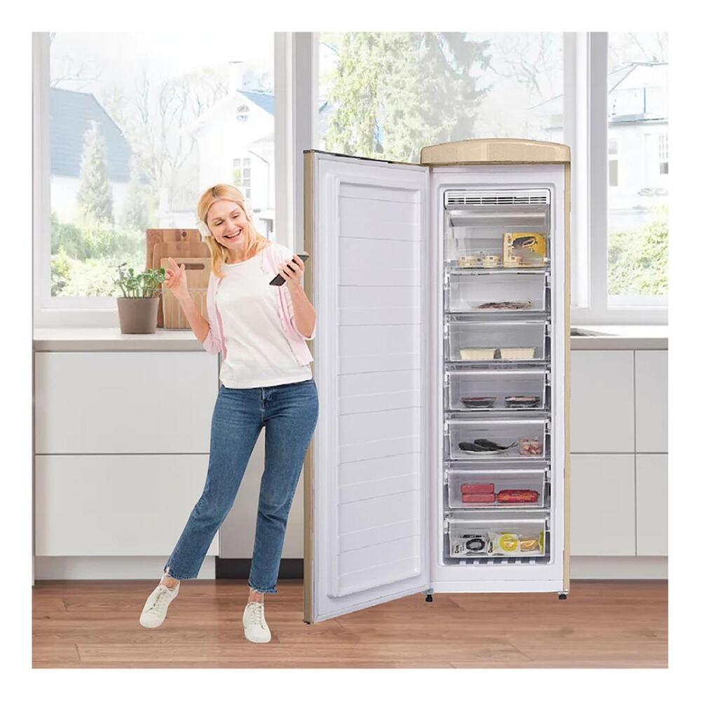 Equator FF830 Conserv Compact 24 inch Freestanding Classic Retro Upright Freezer with 8.3 cu. ft. Capacity, Adjustable Feet, Electronic Temperature Control, Rust Proof Handle