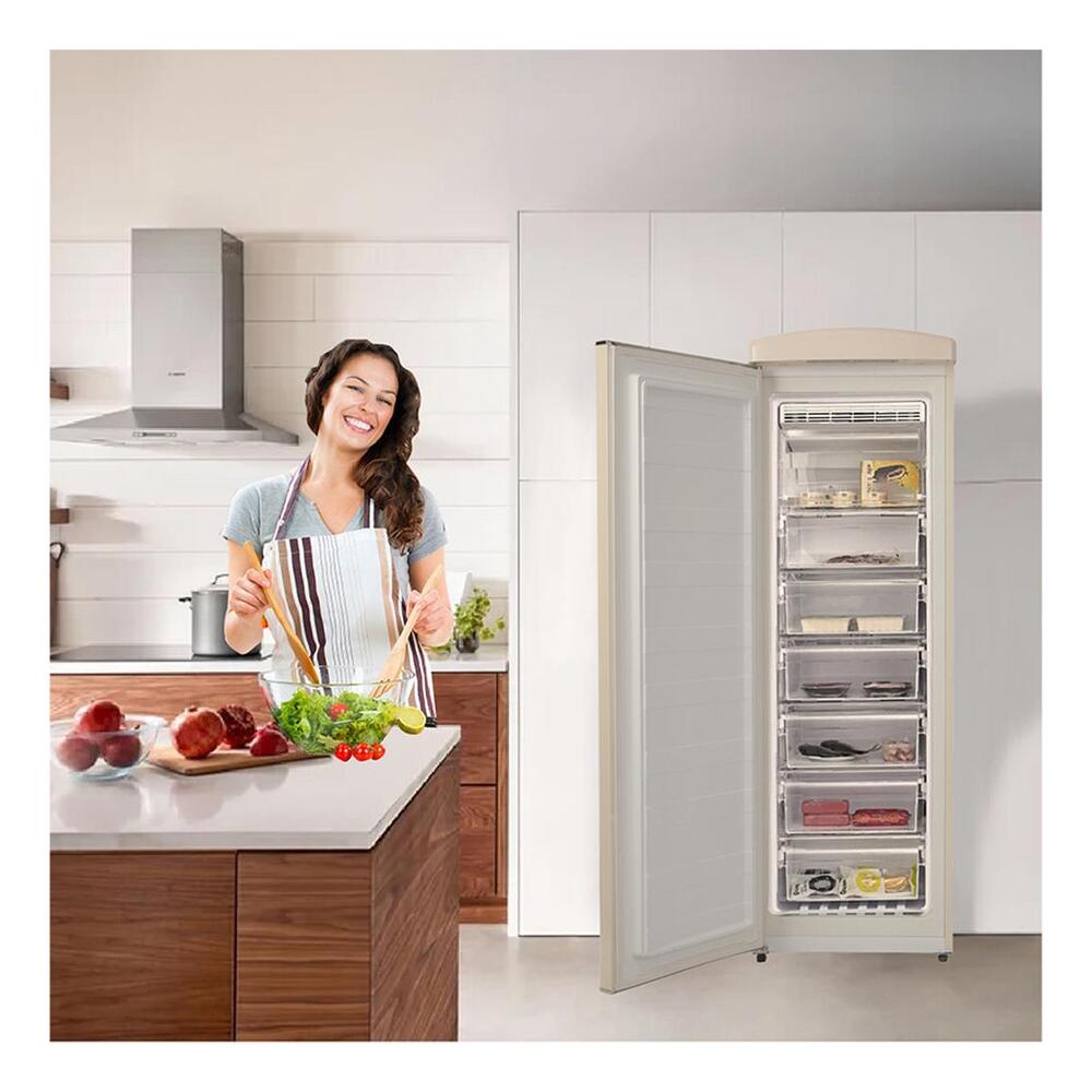 Equator FF830 Conserv Compact 24 inch Freestanding Classic Retro Upright Freezer with 8.3 cu. ft. Capacity, Adjustable Feet, Electronic Temperature Control, Rust Proof Handle
