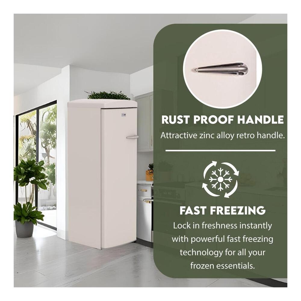 Equator FF830 Conserv Compact 24 inch Freestanding Classic Retro Upright Freezer with 8.3 cu. ft. Capacity, Adjustable Feet, Electronic Temperature Control, Rust Proof Handle