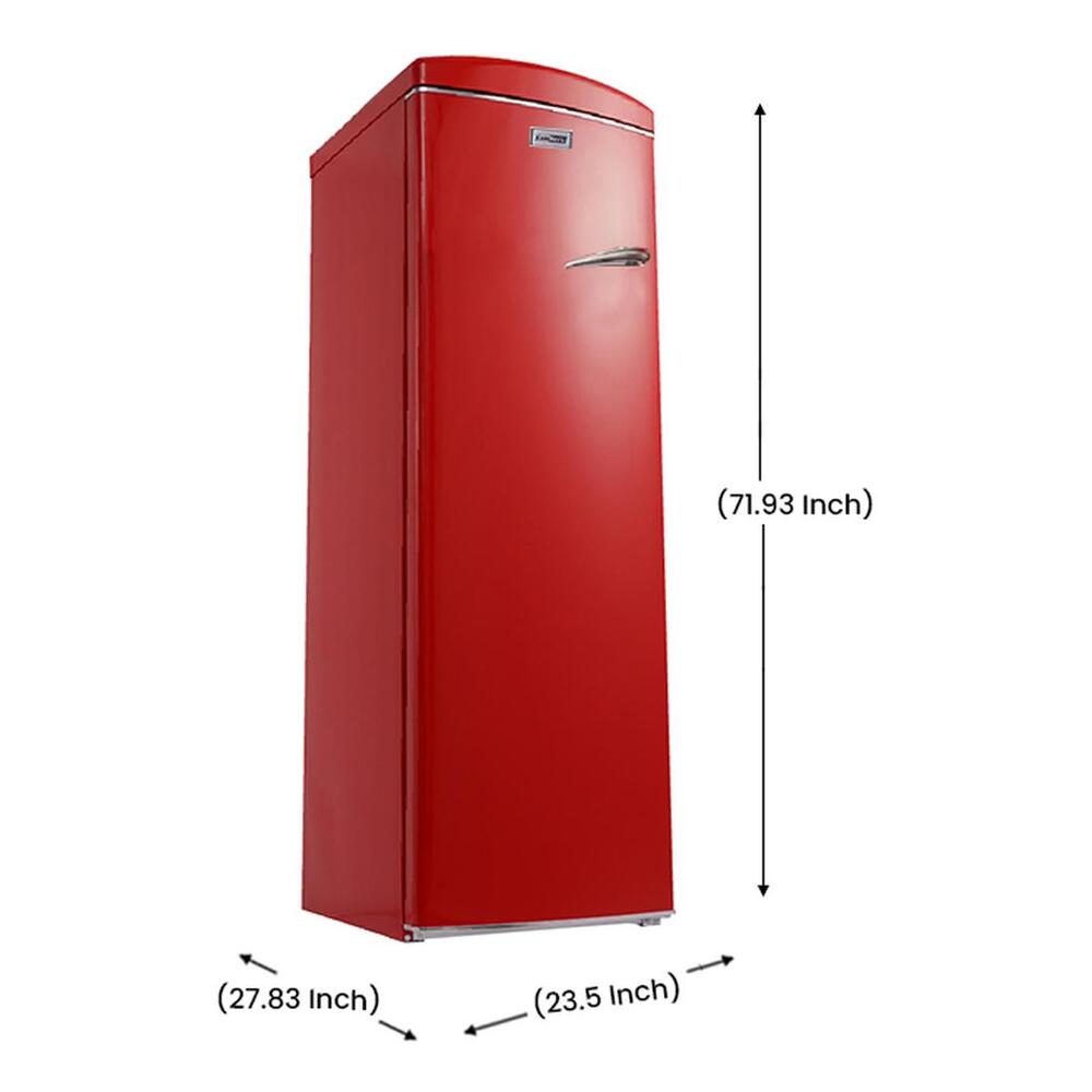 Equator FF830 Conserv Compact 24 inch Freestanding Classic Retro Upright Freezer with 8.3 cu. ft. Capacity, Adjustable Feet, Electronic Temperature Control, Rust Proof Handle