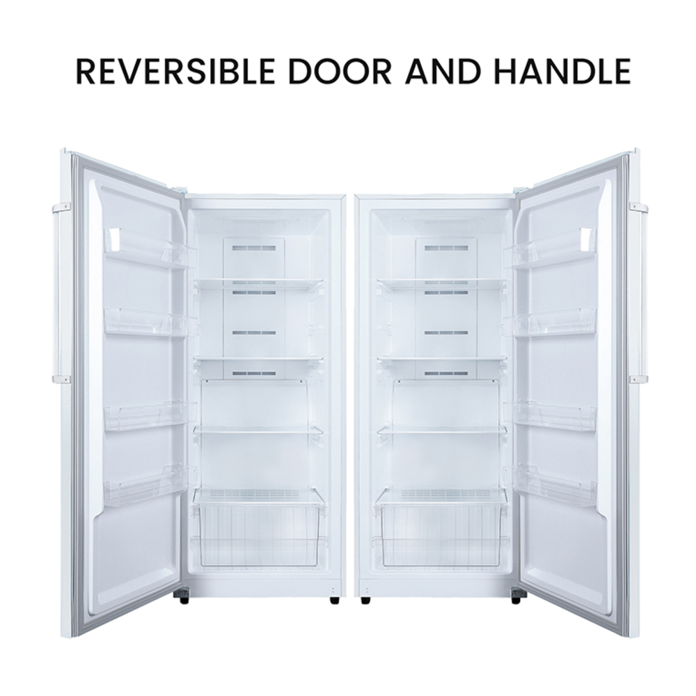 Equator FR1400 Conserv 28 inch Freestanding Upright Freezer with 14 cu. ft. Capacity, Interior LED Light, Digital Door Display, Adjustable Shelves
