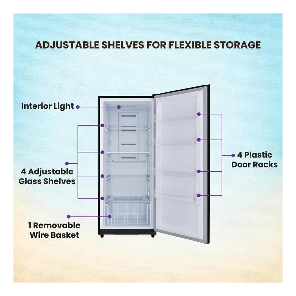 Equator FR1700 Conserv 28 inch Freestanding Upright Freezer with 17 cu. ft. Capacity, Interior LED Light, Digital Door Display, Adjustable Shelves