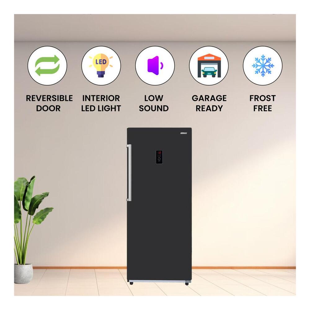 Equator FR1700 Conserv 28 inch Freestanding Upright Freezer with 17 cu. ft. Capacity, Interior LED Light, Digital Door Display, Adjustable Shelves