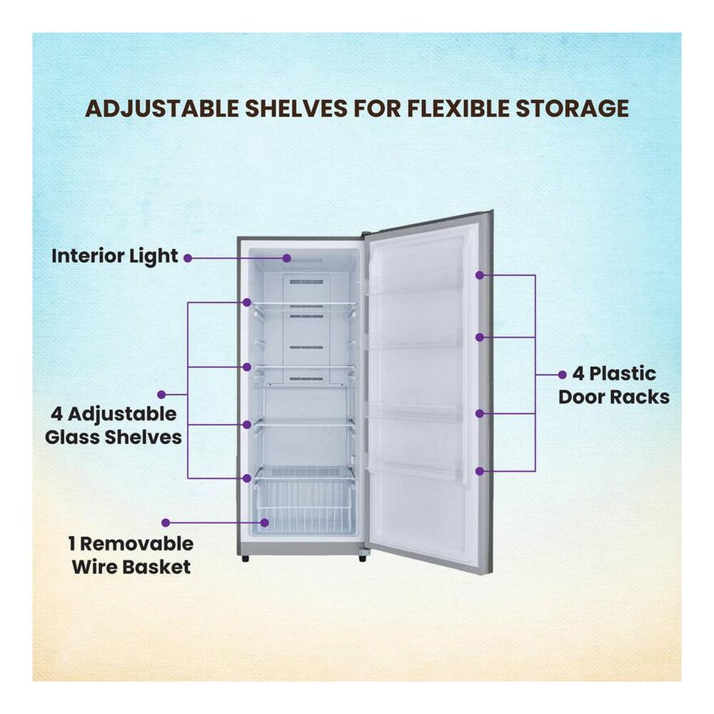 Equator FR1700 Conserv 28 inch Freestanding Upright Freezer with 17 cu. ft. Capacity, Interior LED Light, Digital Door Display, Adjustable Shelves