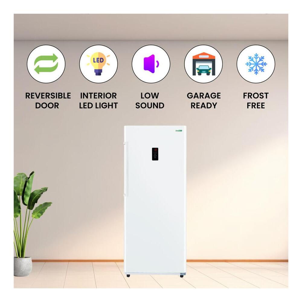Equator FR1700 Conserv 28 inch Freestanding Upright Freezer with 17 cu. ft. Capacity, Interior LED Light, Digital Door Display, Adjustable Shelves