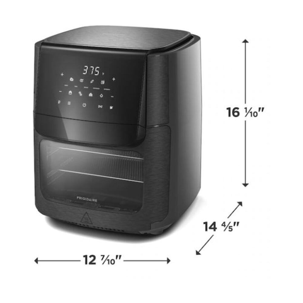 Frigidaire FRCO100B 5-in-1 Air Fryer Combo Oven with 12.6 Quart Capacity, Automatic Shake Reminder, Interior Lighting, 7 Pre-Programmed Recipes, PFAS-Free in Black