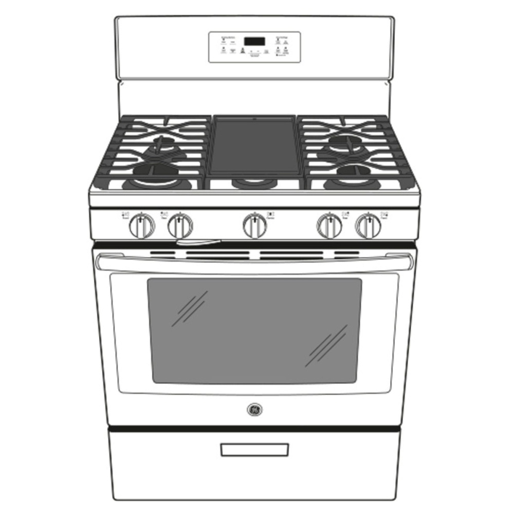 GE-JGBS66REKSS-Diagram of Gas range with 5 burners