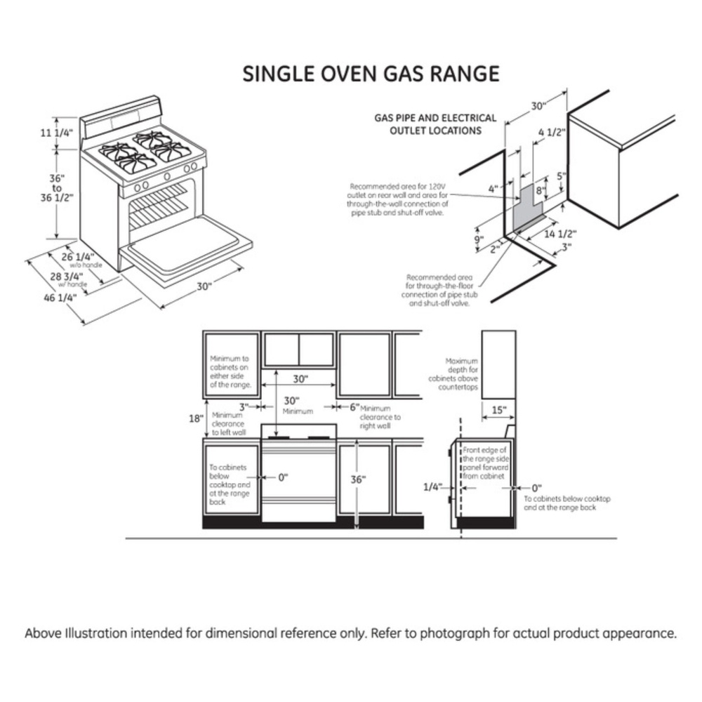 GE-JGBS66REKSS-Single oven gas range
