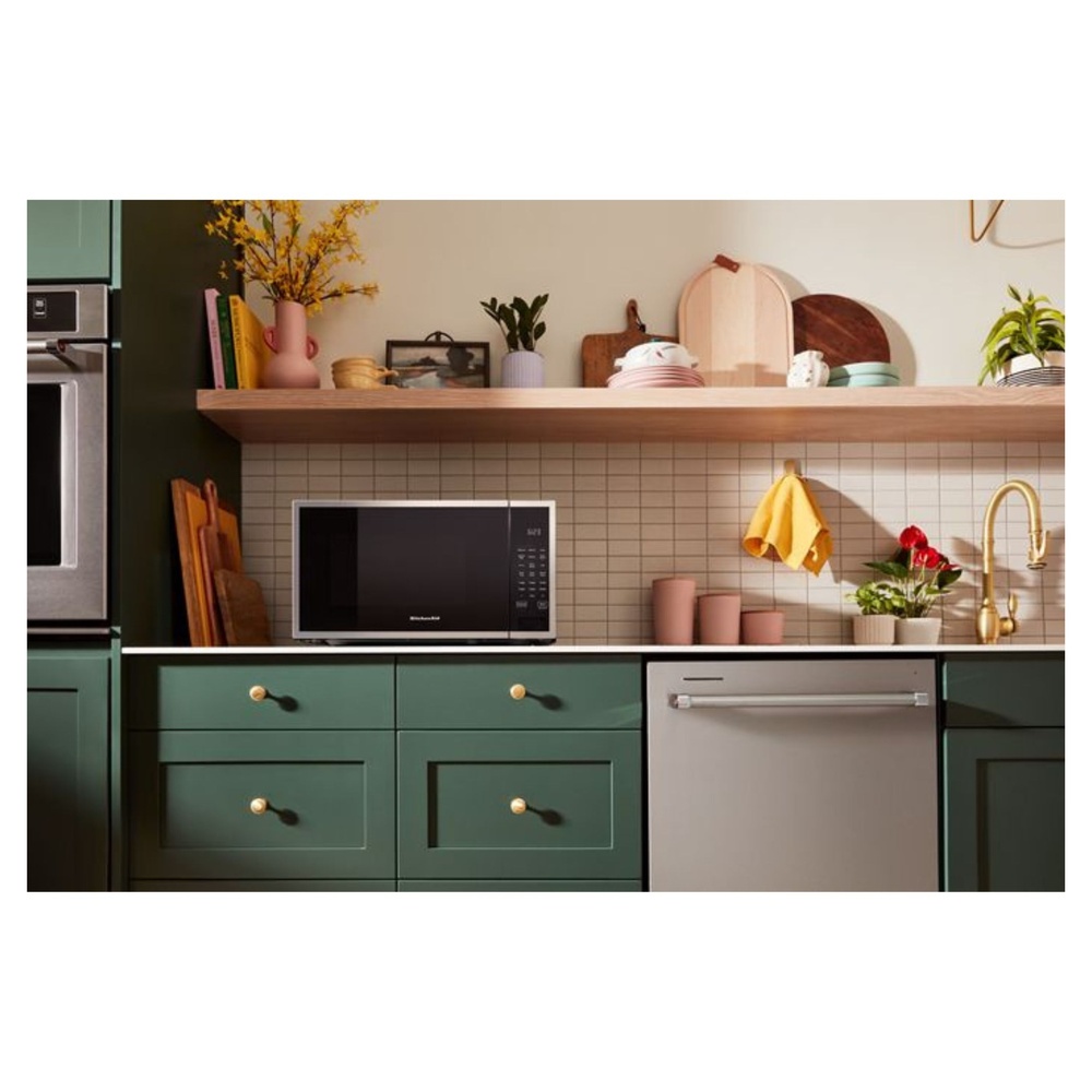 KitchenAid-KMCS522RPS-Modern Kitchen Workspace with microwave