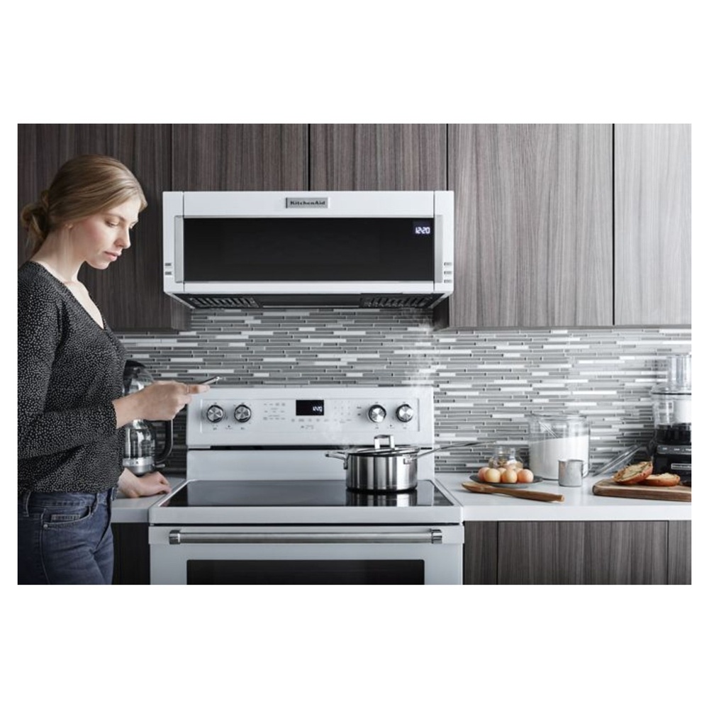 KitchenAid-KMLS311HWH-kitchen view with microwave