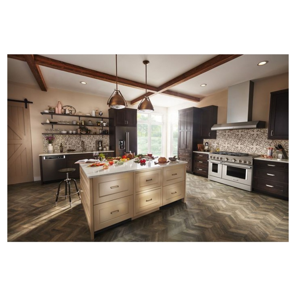 KitchenAid-KUDF204KPA-kitchen view with refrigerator