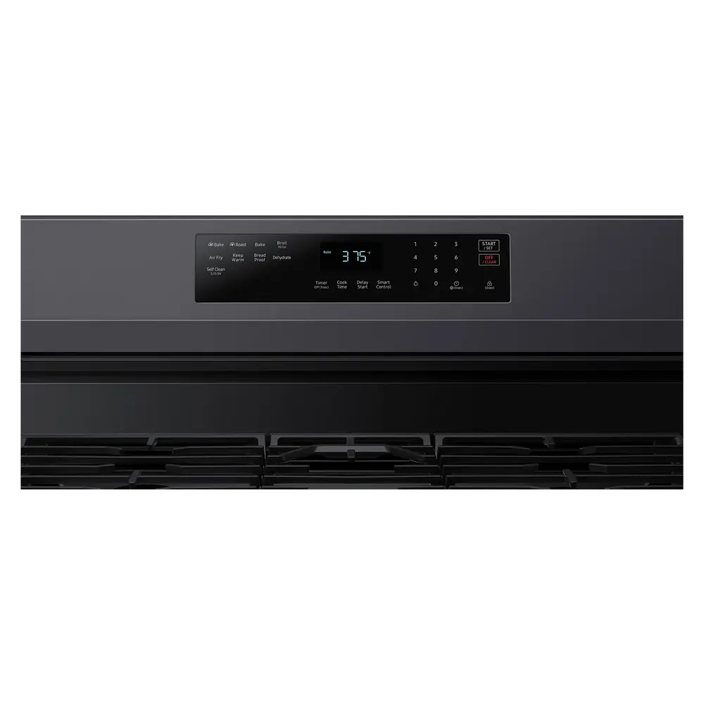 Samsung NX60A6511S 30 inch Smart Freestanding Gas Range with 5 Burners, 6 cu. ft. Oven Capacity, Convection, Removable Non-Stick Griddle, Storage Drawer and Air Fry