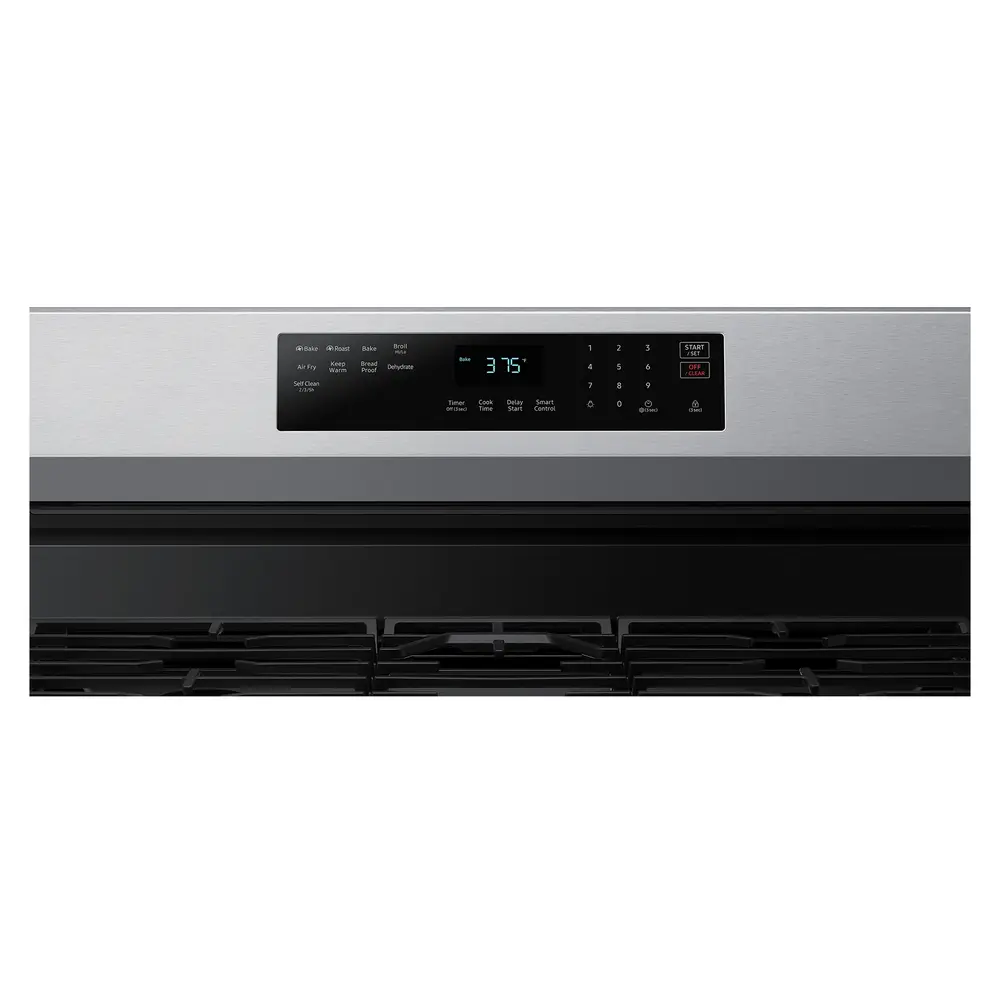 Samsung NX60A6511S 30 inch Smart Freestanding Gas Range with 5 Burners, 6 cu. ft. Oven Capacity, Convection, Removable Non-Stick Griddle, Storage Drawer and Air Fry
