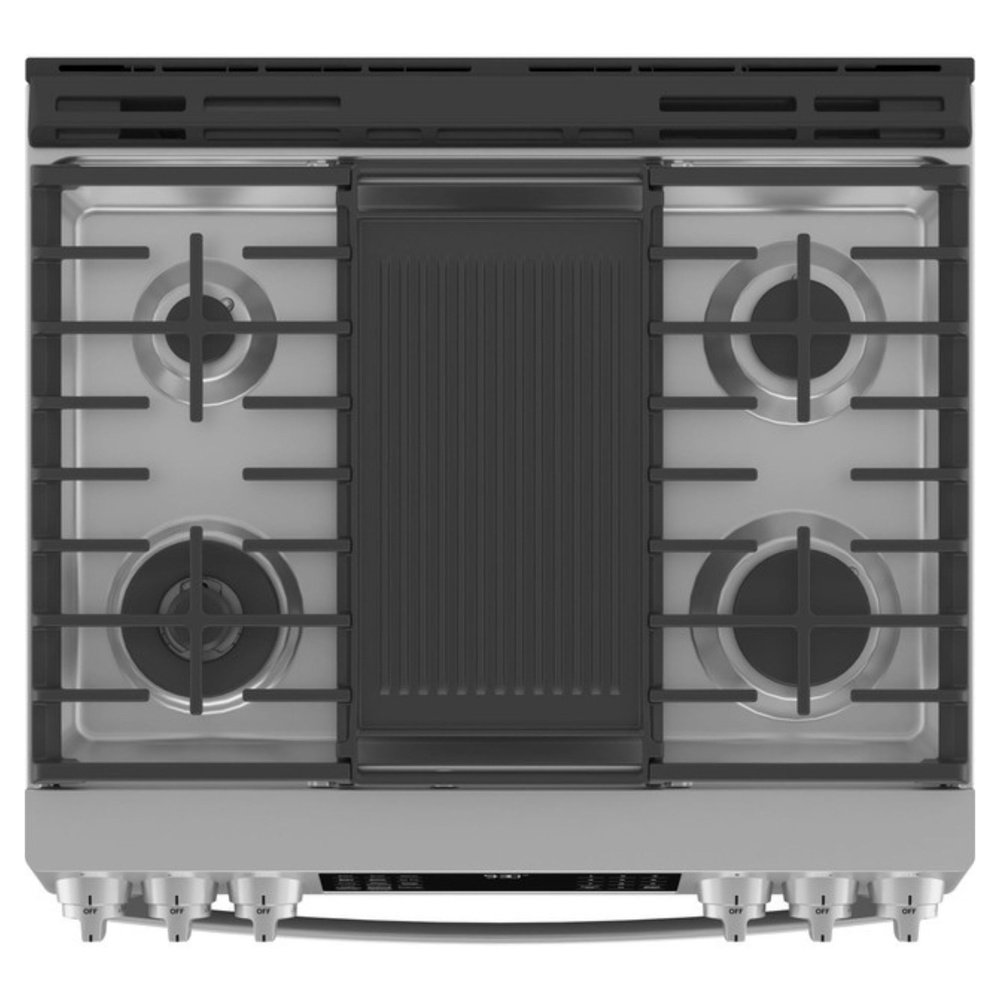 GE-P2S930YPFS-Smart Slide-In Dual Fuel Range with 5 Burners