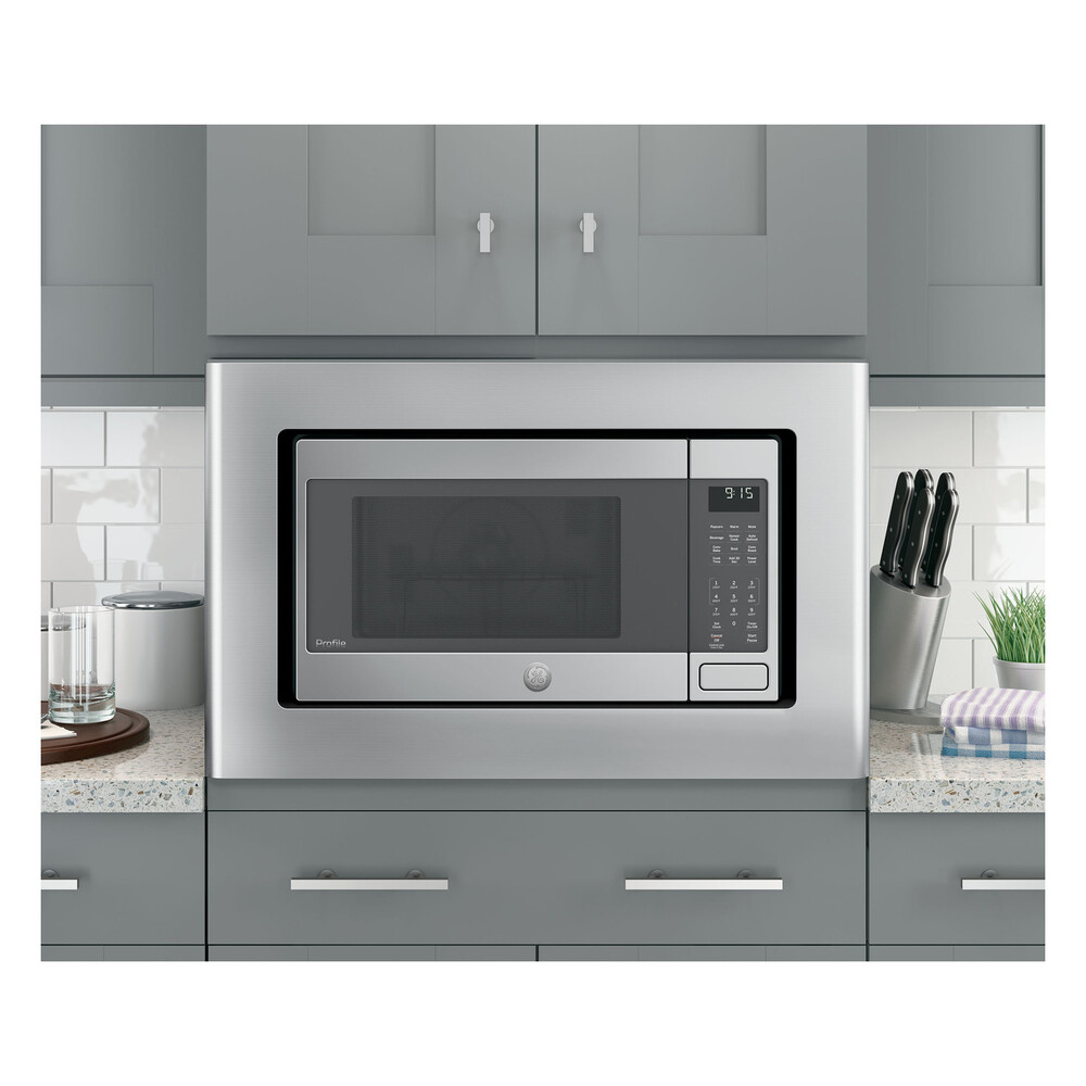 GE Profile PCWK15C1WSS 22 Inch Countertop Microwave with 1.5 cu. ft Capacity, Child Lock, Wi-Fi Connect, Sensor Cook in Stainless Steel