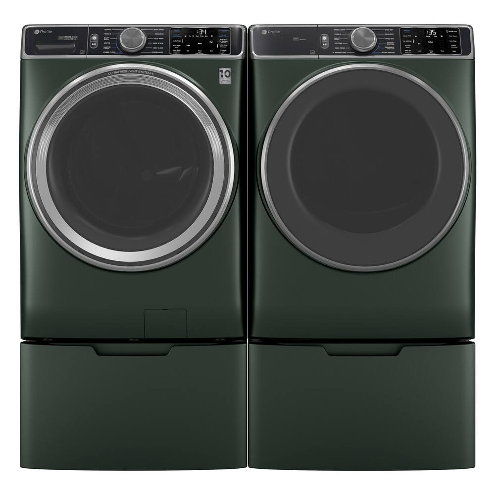 GE-Profile-PFD95GSPWGN-with-Washer-and-Pedestals