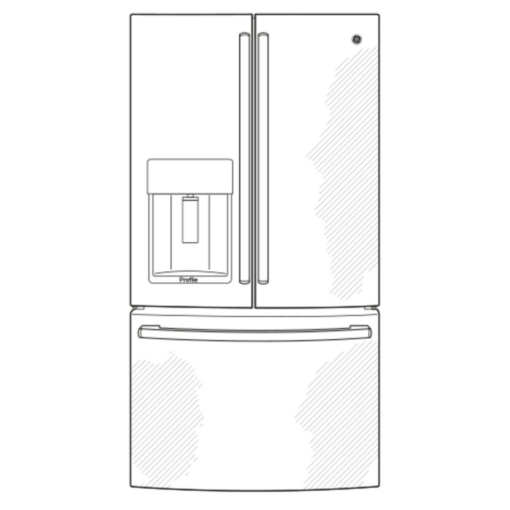 GE-PFE28KBLTS-Diagram of 27.7 Cu. Ft. French-Door Refrigerator
