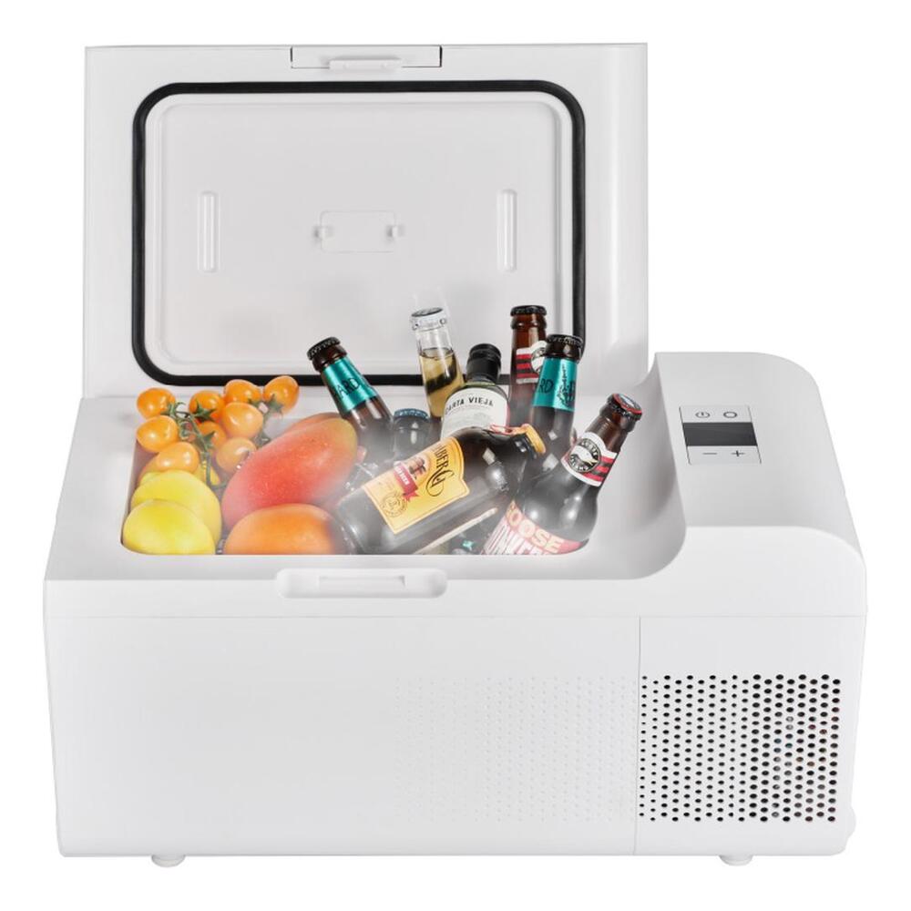 Equator PFF07IC 23 inch Rolling Fridge-Freezer Portable Casters Retractable Handle, with 0.7 cu. ft. Capacity, Compressor Cooling, Digital Display, Temperature Control, Including Cover, in White