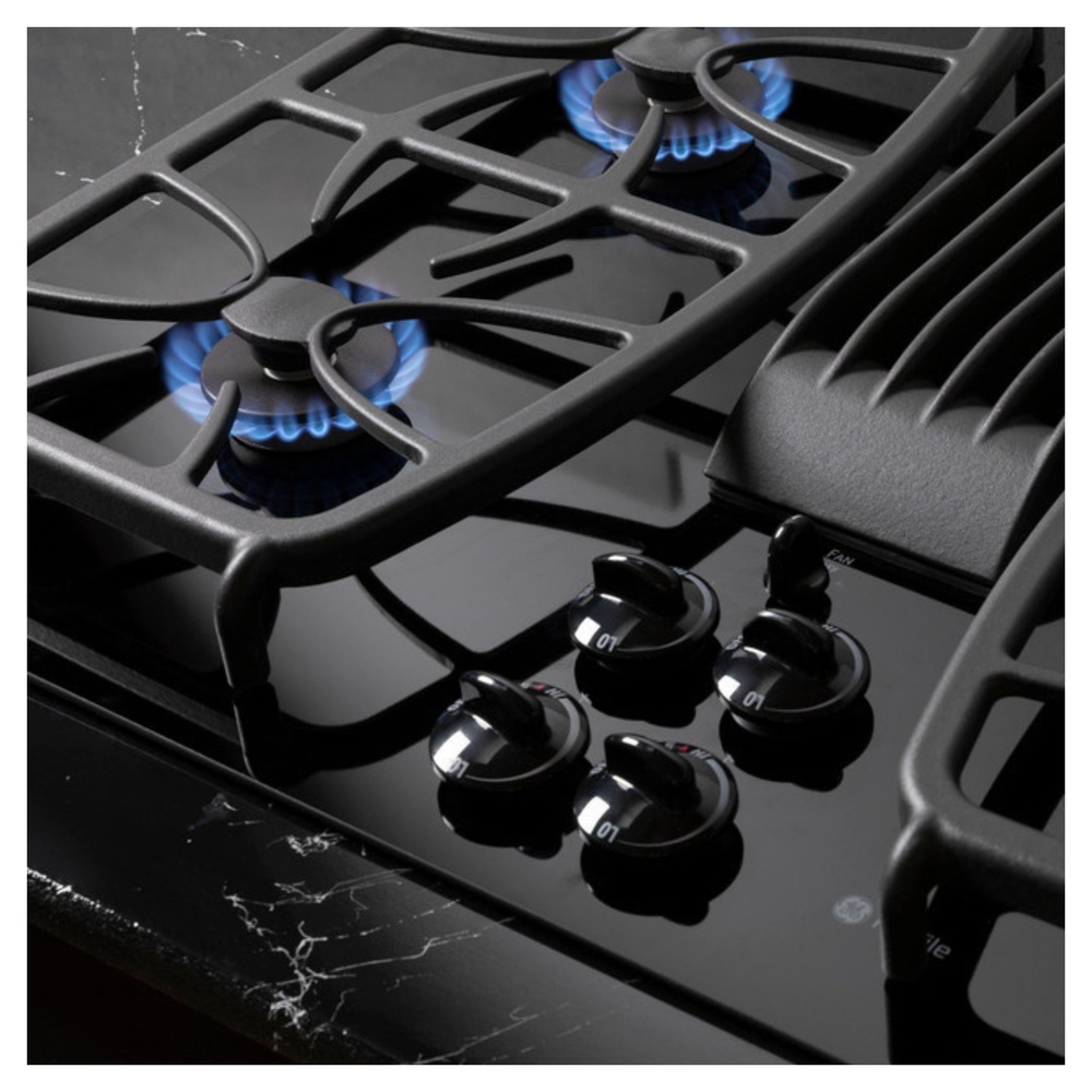 GE-PGP9830DRBB-Four gas cooking burners