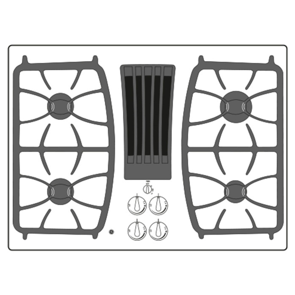 GE-PGP9830DRBB-Diagram of30" Built-In Gas Downdraft Cooktop