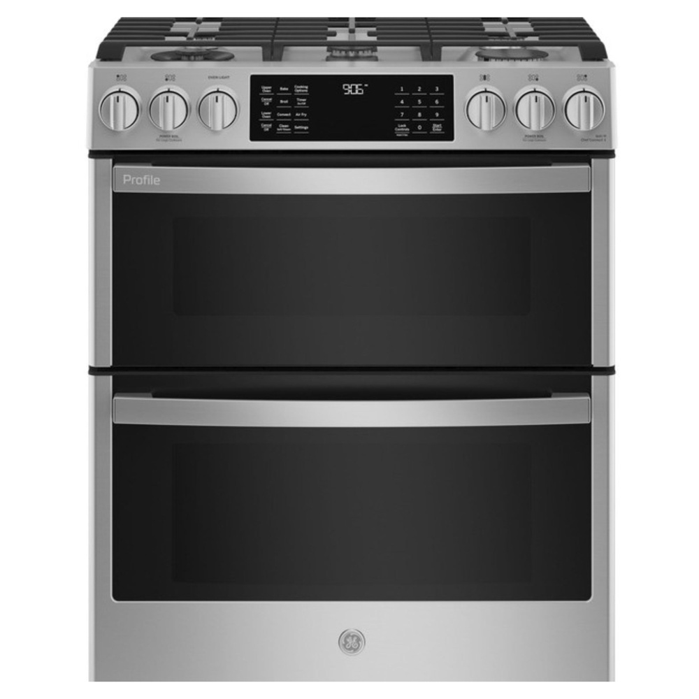 GE-PGS960YPFS-30" Smart Slide-In Front-Control Gas Double Oven Convection