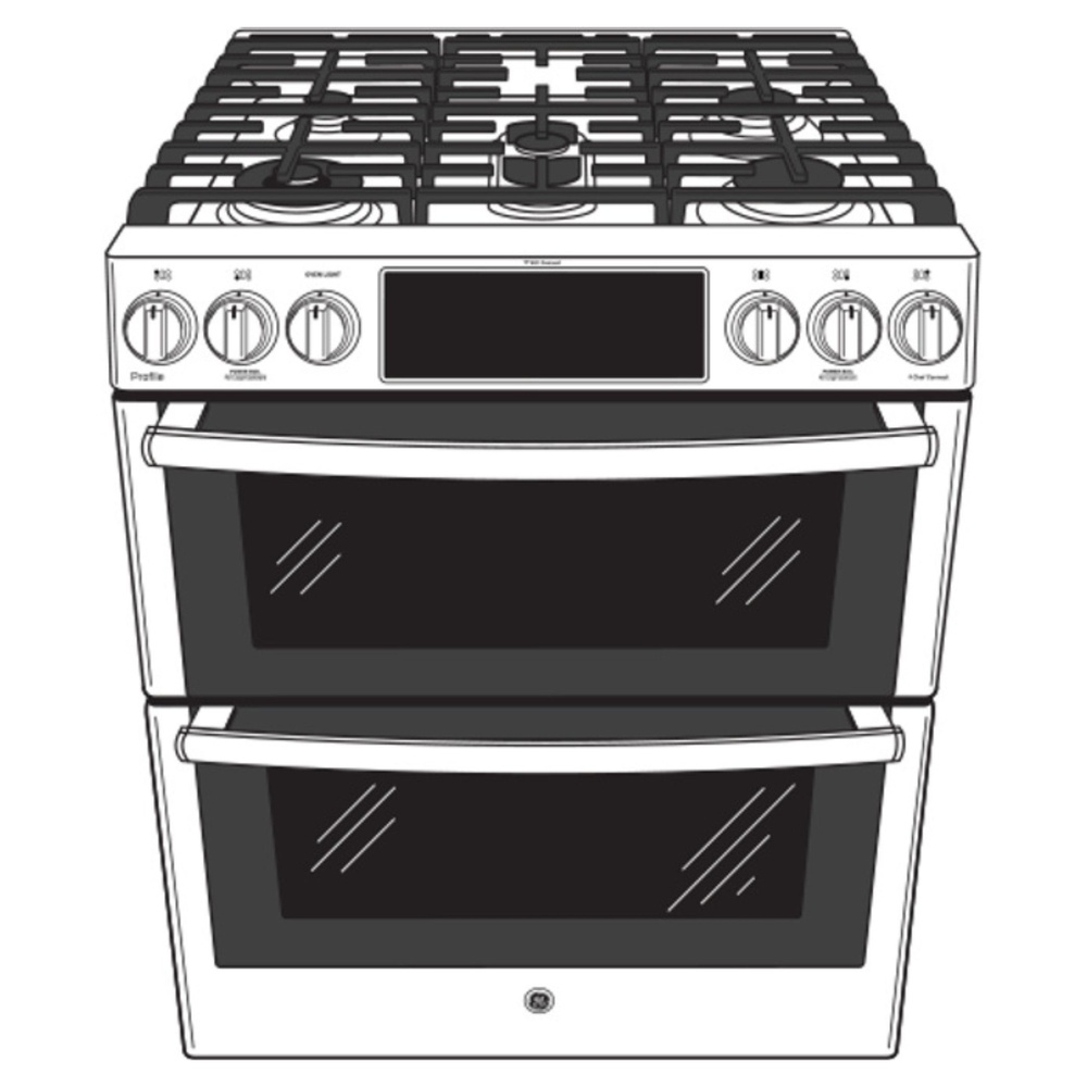 GE-PGS960YPFS-Diagram of30" Smart Slide-In Front-Control Gas Double Oven