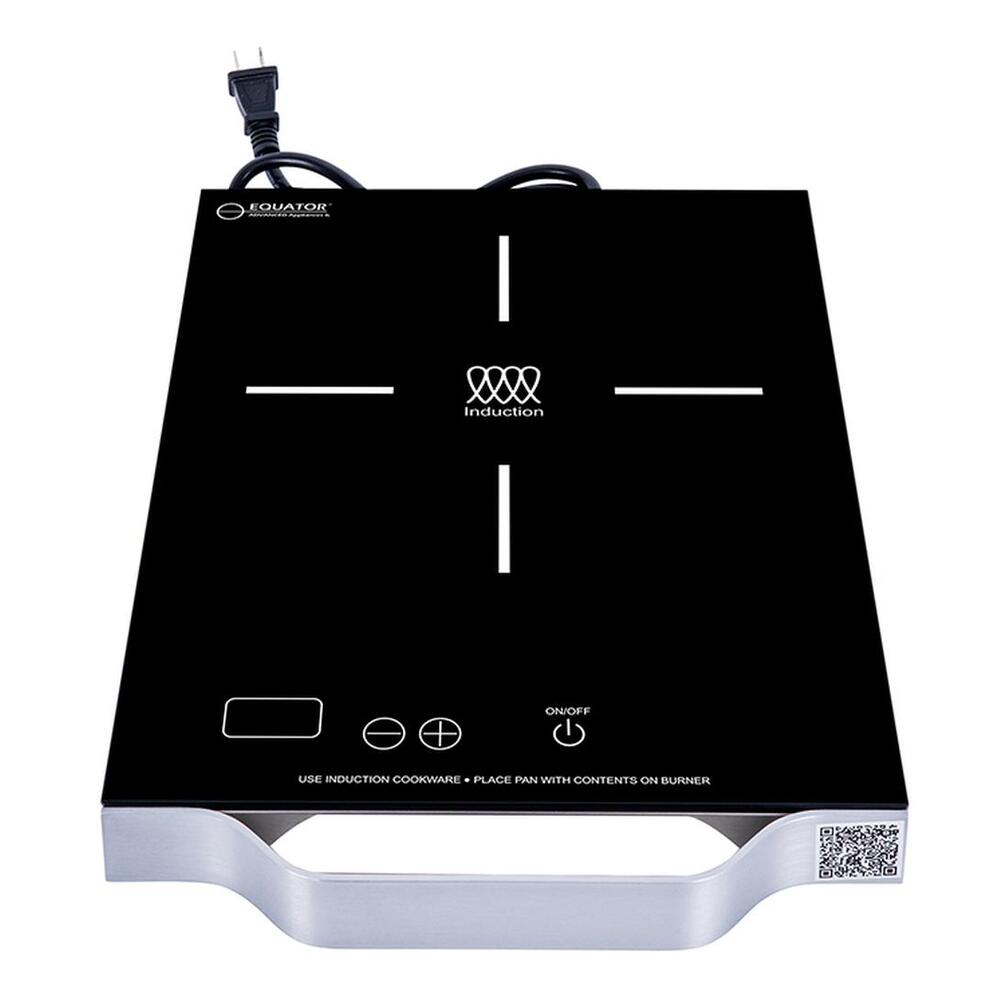 Equator PIC100 11 inch Portable One-Burner Induction Cooktop, Energy Efficient, Visible Touch Controls, Aluminum Handle