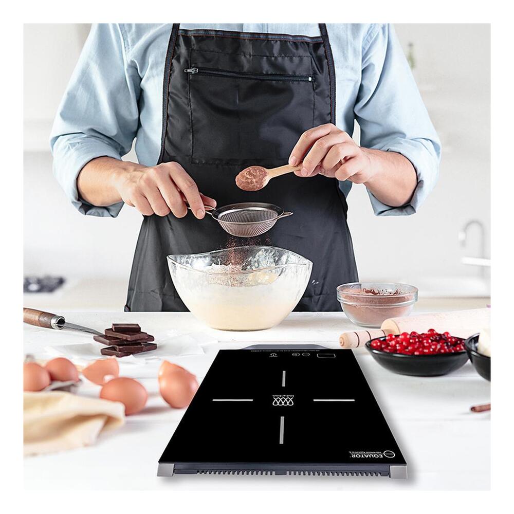 Equator PIC100 11 inch Portable One-Burner Induction Cooktop, Energy Efficient, Visible Touch Controls, Aluminum Handle