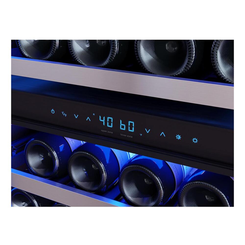 Zephyr PRW24F02CG 24" Presrv™ UnderCounter Compact / Built-in / Freestanding Dual Zone Full-Size Wine Cooler with 14.5 cu. ft. Capacity, PreciseTemp™, Active Cooling Technology, 3-Color Electronic Touch Controls, in Stainless Steel