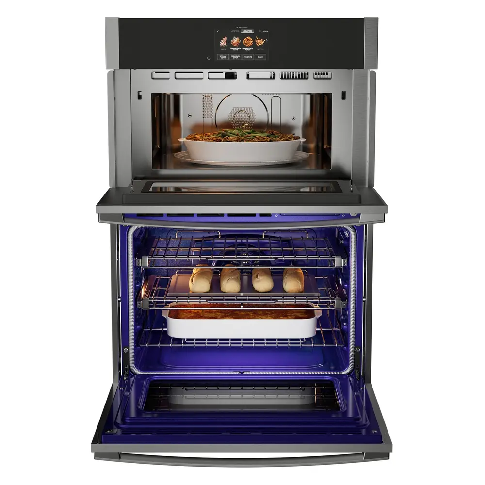 GE Profile PT9900SWSS 30 inch Combination Double Wall Oven with 6.4 cu. ft. Total Capacity, Convection, Air Fry, Steam, Sous Vide, Advantium Technology, in Stainless Steel