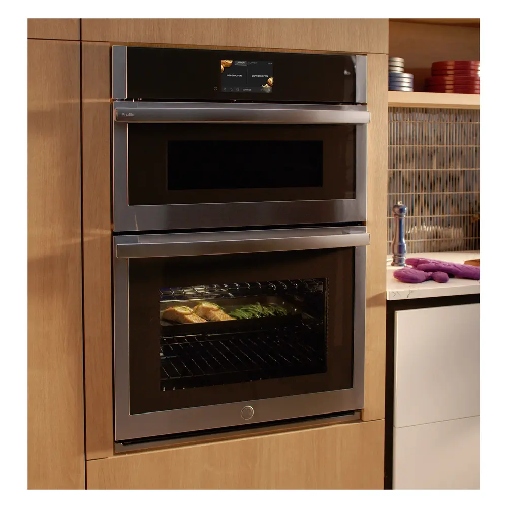 GE Profile PT9900SWSS 30 inch Combination Double Wall Oven with 6.4 cu. ft. Total Capacity, Convection, Air Fry, Steam, Sous Vide, Advantium Technology, in Stainless Steel