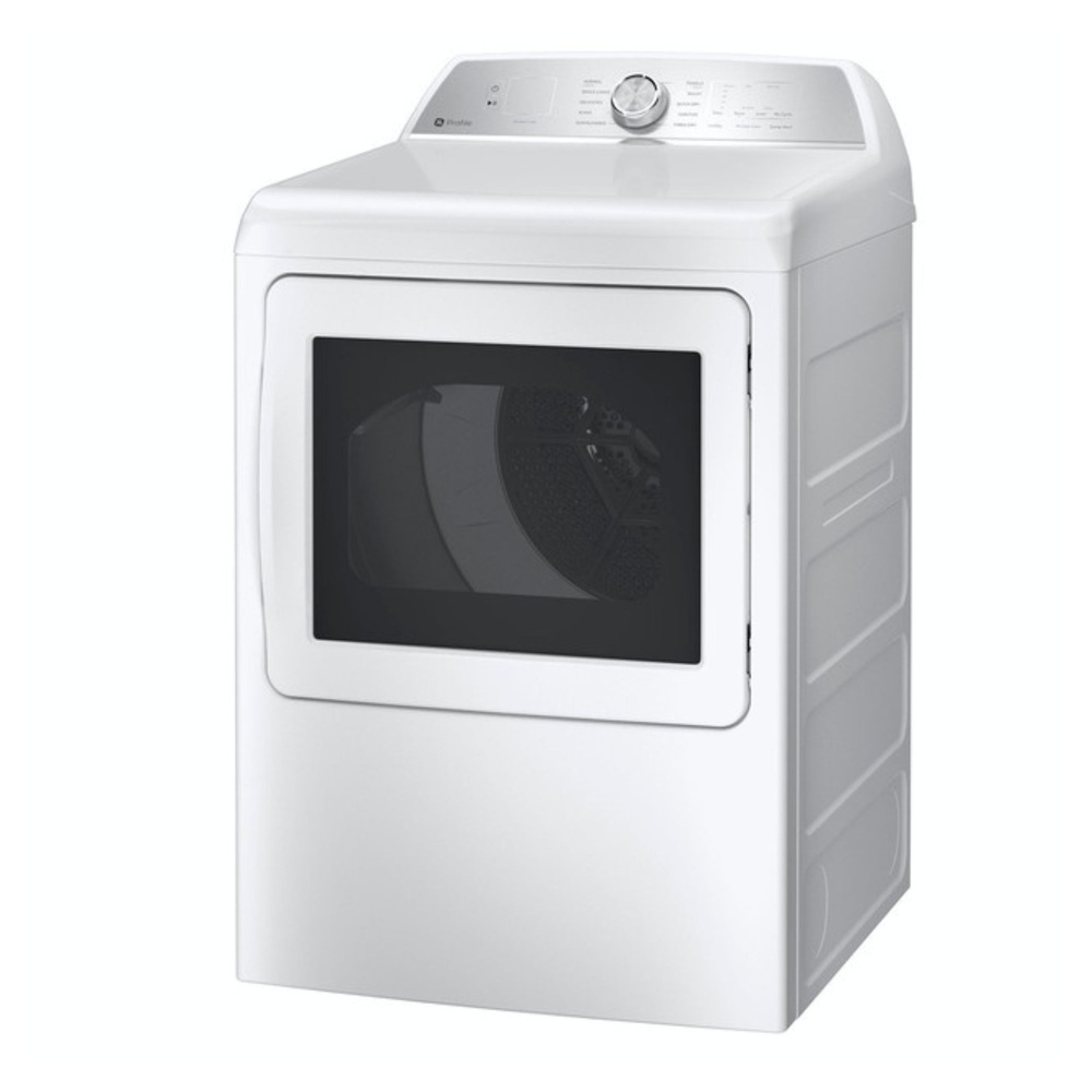 GE-PTD60GBSRWS-Side view7.4 cu. ft. Capacity aluminized alloy drum Gas Dryer