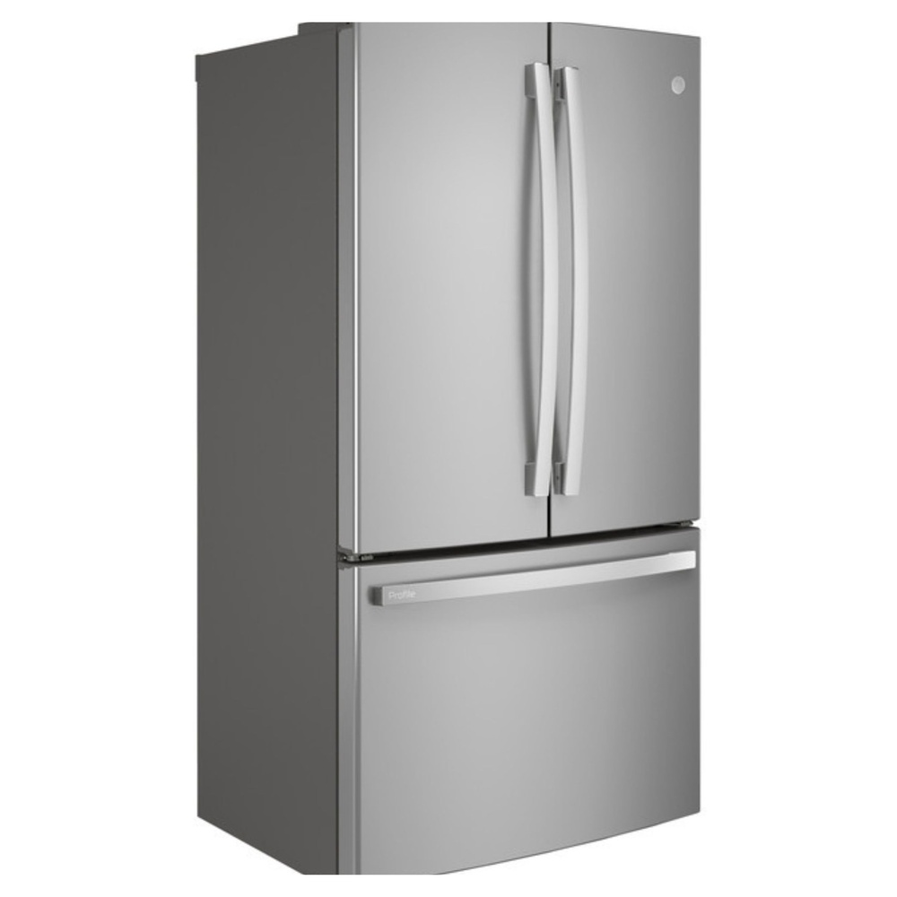 GE-PWE23KYNFS-Side view23.1 Cu. Ft. Counter-Depth Fingerprint Resistant French-Door Refrigerator