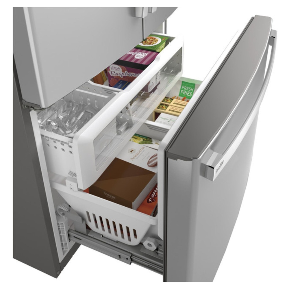 GE-PWE23KYNFS-Organized Freezer Drawer with Frozen Foods