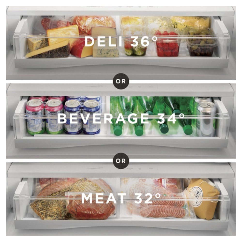GE-PWE23KYNFS-Full-width electronic temperature-controlled drawer with LED lights