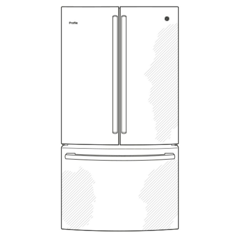 GE-PWE23KYNFS-Diagram of 23.1 Cu. Ft. Counter-Depth Fingerprint