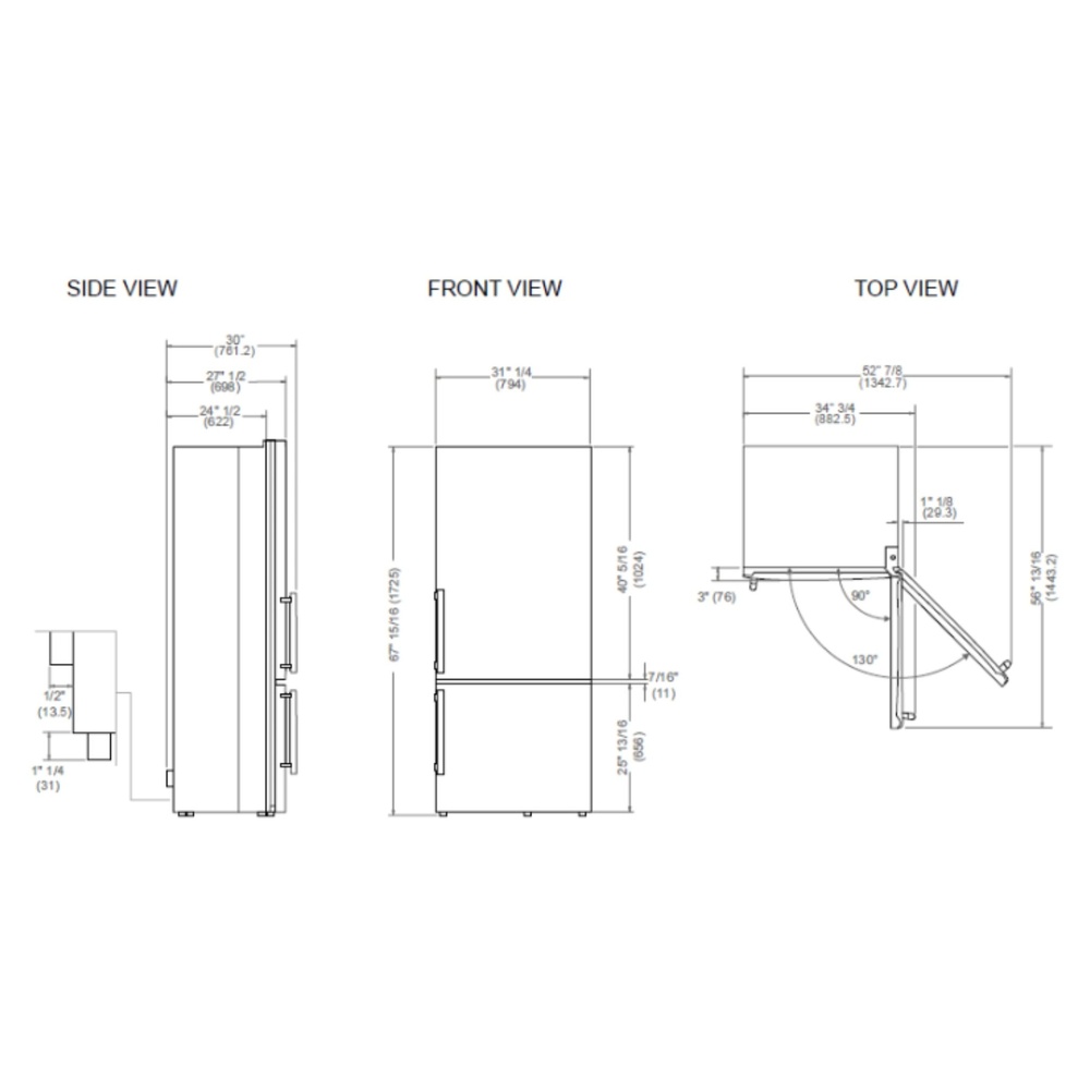 Bertazzoni-REF31BMFXNV-Dimensional