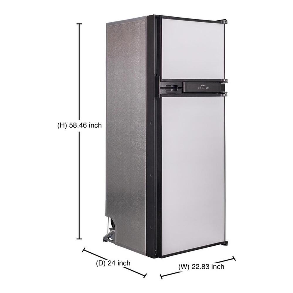 Equator RF1012DC Conserv 23 inch Built-in or Freestanding Top-Freezer Refrigerator with 10 cu. ft. Capacity, Crisper, Interior LED Light, Eco Mode, in Stainless Steel
