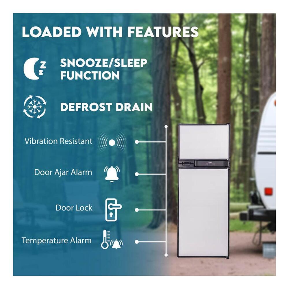 Equator RF1012DC Conserv 23 inch Built-in or Freestanding Top-Freezer Refrigerator with 10 cu. ft. Capacity, Crisper, Interior LED Light, Eco Mode, in Stainless Steel